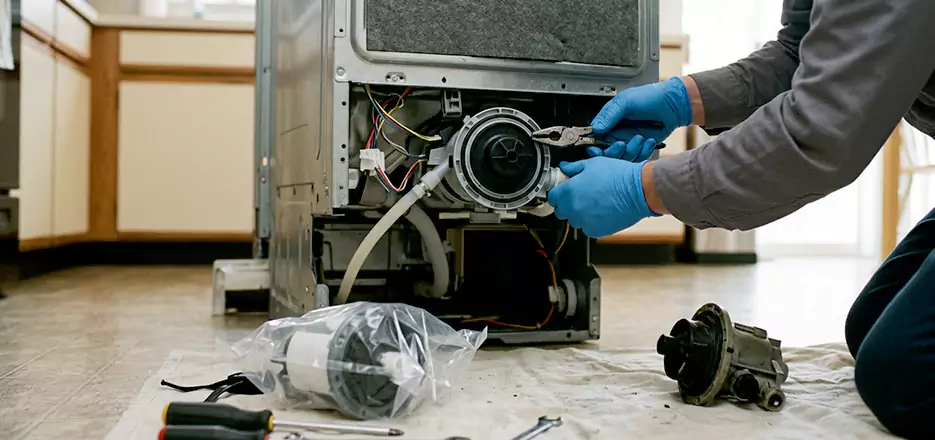 Dishwasher Motor Pump Replacement in East Boston